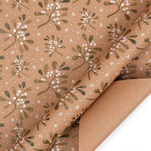 Papier cadeau de Noël format 50*70 80g papier kraft flocon de neige cerf Père Noël sapin de Noël découpé et prêt à l'emploi - Product Image 6