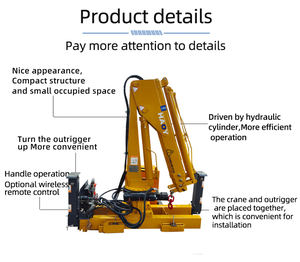 פעולה ידנית ושליטה מרחוק פרוס בום 1.3 טון עבור משאית קלה משאית הקלה מיני נייד הרמת מנוף נייד - Product Image 4