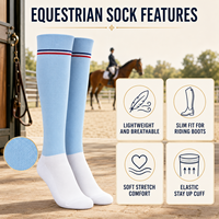 Chaussettes d'équitation en gros pour femmes, hautes jusqu'au genou, respirantes, avec logo jacquard personnalisé, fournisseur de marque privée