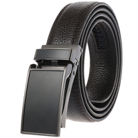 LY33-0132-5 Prix de gros Ceintures personnalisées pour hommes Ceinture à boucle automatique Ceinture en cuir véritable noire pour affaires