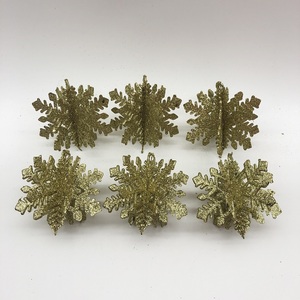 Ornamento artigianato commercio all'ingrosso Della Decorazione di Scintillio Stella Appesa oro Brillante della decorazione della sfera di plastica hollow natale 3D fiore decor - Product Image 5