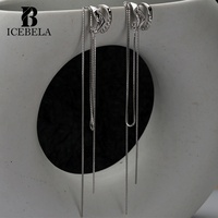Pendientes de Plata de Ley 925 con Borlas Micro de Diseño Exclusivo para Mujer, Marca Icebela Fashion Jewelry