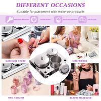 B1742 Ensemble de 3 coupelles à ongles en acier inoxydable, coupelles pour liquide acrylique, coupelles de stérilisation et de désinfection, outils de manucure pour salon