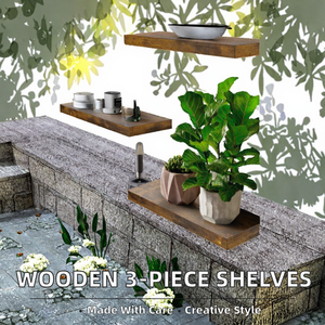 Wooden Wall Shelving Single Tier with Lip Floating Shelving for <b>Bathroom</b> <b>Kitchen</b> Bedroom Living Room - Product Image 2