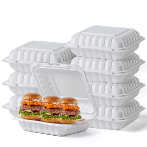 8x8 pulgadas Eco Friendly Meal Prep Ensalad Bar Packaging Takeaway Lunch Boxes MFPP Plastic Meal Prep Containers Wholesale - Product Image 1