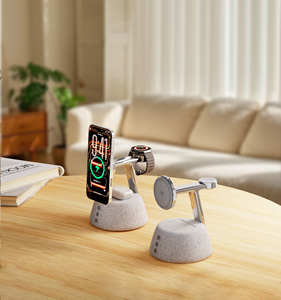 Produits personnalisés, nouveautés, design innovant, chargeur sans fil magnétique 4 en 1 25W à charge rapide avec haut-parleur et veilleuse - Product Image 3