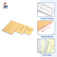 Carnet de reçus portable en papier couché imprimé offset, avec logo personnalisé, 2,75x6 pouces, 50 feuillets autocopiants en 2 exemplaires, pour boutiques de créations artisanales