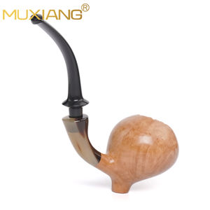 MUXIANG Handmade Big Bent Round <strong>Cutty</strong> Tobacco Pipe 3mm Air Channel Smoking Pipe - Product Image 3