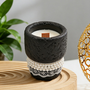 Pearl Lace Gypsum <b>Cup</b> Scented Candle Natural Soy Wax Smokeless Elegant Indoor Atmosphere Decor Luxury Fragrance Ornament Gift - Product Image 3