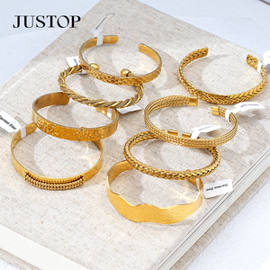 Bangles OEM/OEM custom waterproof stainless steel Gold plating Fashion Jewelry hypoallergenic supplies bracelets and bangles - Product Image 2
