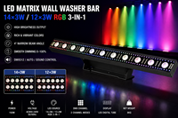 Barre de pixels LED RGBW 3-en-1 12/14x3W, contrôle DMX512, en alliage d'aluminium, 20000 lumens, effet de lavage mural pour scène