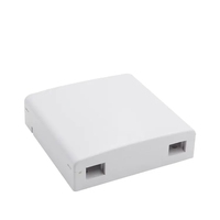 Caja de pared mini ABS tipo 86 de 2 puertos, terminal de fibra de 2 núcleos, adaptador SC UPC, placa frontal de caja de rozeta
