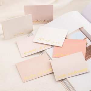 Tarjetas de felicitación minimalistas de color liso con grabado dorado y bronceado, tarjetas pequeñas ideales para regalo, para panaderías, venta directa - Product Image 3