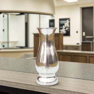 Luxueuze gouden kleine ovale Art Deco vaas van roestvrij staal met antislipvoet voor bureau/TV-kast, decoratie voor thuis of kantoor. - Product Image 2