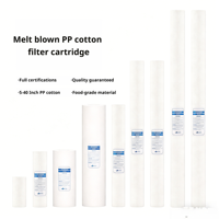 Cartouche filtrante en PP soufflé à chaud efficace de 10 à 40 pouces, filtre à sédiments de 1 micron, purificateur d'eau commercial 500 L/heure, durée de vie 1 an