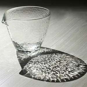 220ml Heat-resistant Glass Fair Cup Begonia Pattern Tea Maker Sets Eagle Beak Tea Cup Handmade Tea Cups