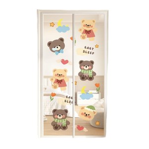 Full Magnetic Strip Door Curtain Printed Mesh Mosquito Net Home Use Bedroom Children Room - Product Image 5