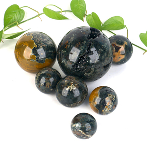 Hot Sale Hand Polished <b>Crystal</b> Healing Stone Ocean jasper <b>Crystals</b> Sphere for Home Decor - Product Image 1