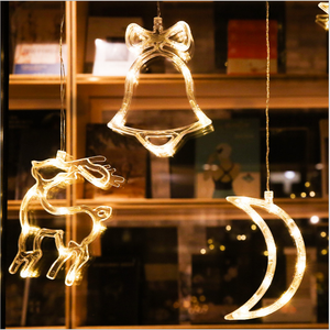 Offre Spéciale Lumière De Noël Led Fenêtre Sucker Lustre Élans Cloche Angle Grand Coeur Cupidon Partie De Vacances De Noël Lumière Décorative - Product Image 6