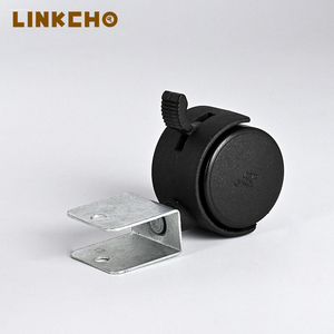 Roulette de frein pivotante en forme de U moderne roue silencieuse universelle en nylon 1.5 pouces école salle de bain salle de sport chaise de bureau poulie valise basse - Product Image 3