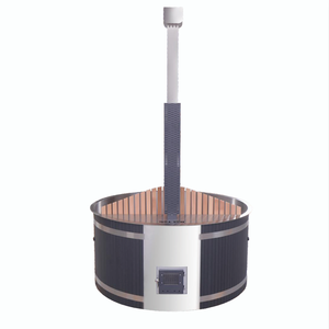 Bain à remous extérieur en bois de séquoia avec revêtement en acier inoxydable 304 pour bain froid - Product Image 3