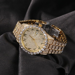 Iced Out Arabe Nombre <span class=keywords><strong>Montre</strong></span> Diamant Bling Montres Rondes Pour Hommes Femmes Montres En Gros - Product Image 4