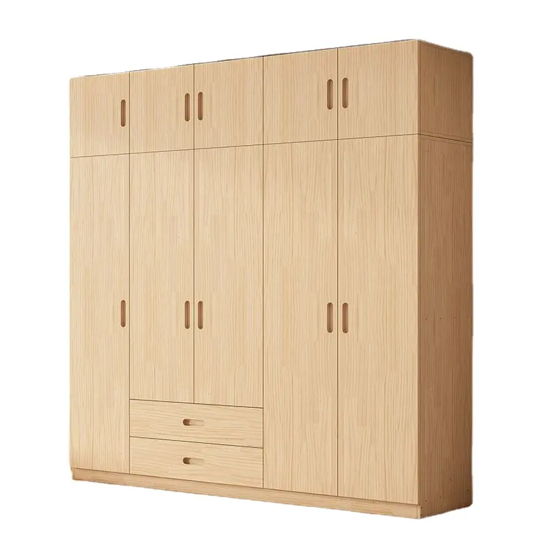 Tủ quần áo phòng ngủ đồ nội thất gỗ rắn ván ép MDF PB quần áo tổ chức hiện đại lưu trữ lớn Tủ 2 ngăn kéo