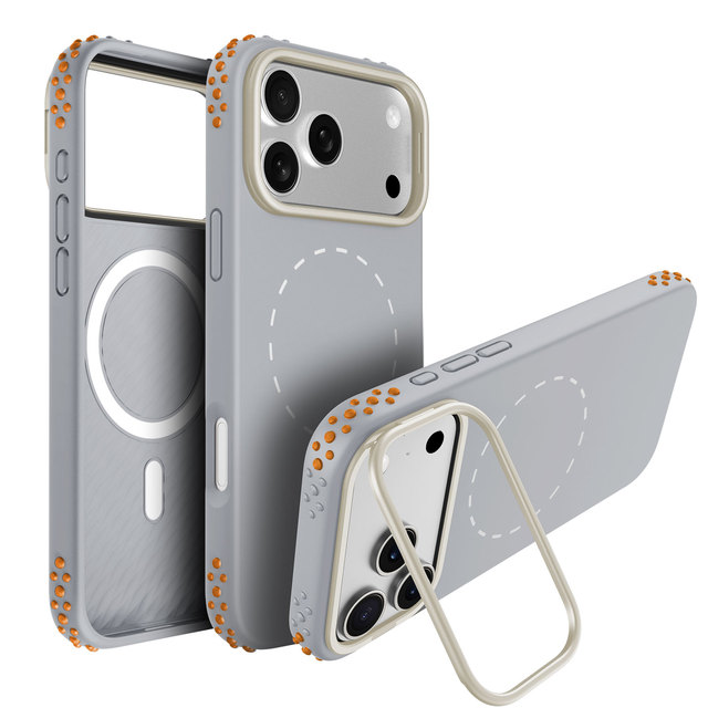 2025 New Camera Ring Stand Free-Hand Phone Case Transparent Back Original Shockproof Bracket Cover for iPhone 17 Pro Max
