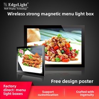 Boîte lumineuse LED sans fil double face pour commande, menu de restaurant, affichage publicitaire magnétique en acrylique, panneau d'affichage de menu d'hôtel noir CF9