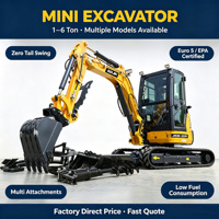 Livraison Gratuite Micro-Excavatrice Compacte Mini-Excavatrice 3,5 Tonnes 2 Tonnes 1 Tonne avec Accessoires pour Ferme et Maison