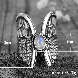 Anello Vintage in Rame a Forma di Ala d'Angelo per Donne, Stile Gotico Classico, Anello Aperto, Gioiello per Fidanzamento, Accessorio per Uso Quotidiano e Feste - Product Image 5