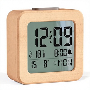CJ 2188 Mini Reloj Despertador Digital LCD Simple con Calendario y Temperatura, Estilo Art Deco - ABS, Retroiluminación, Música, Función Snooze, Silencio, para Escritorio - Product Image 2