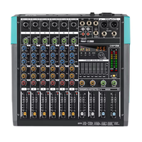 Consola Mezcladora de Audio Digital USB de 8 Canales, Profesional, con Tarjeta de Sonido Integrada, 256 Efectos de Reverberación, Alimentación Phantom de 48V para Escenario y Video
