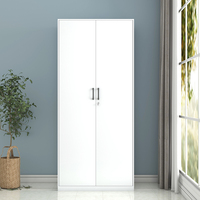 Meubles de maison/bureau en acier à 2 portes, armoire de rangement réglable pour vêtements, tringle à suspendre, pour le salon scolaire