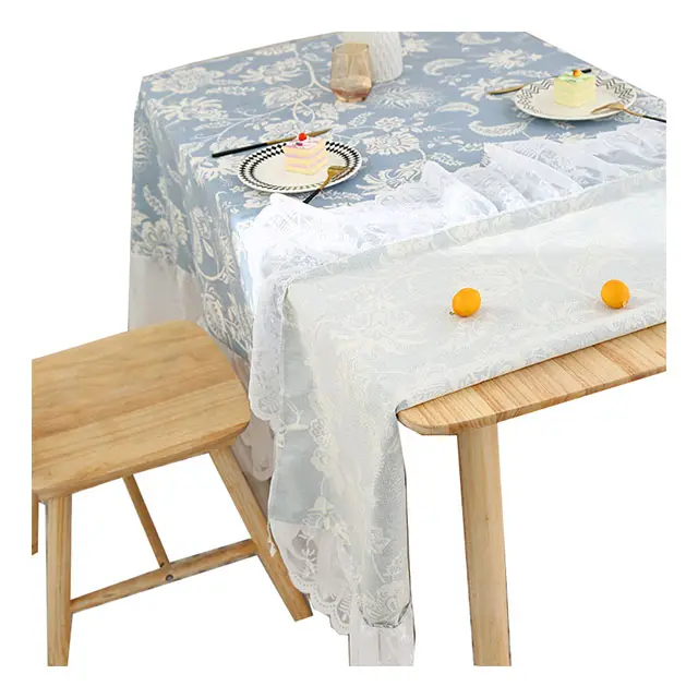 ผ้าปูโต๊ะทรงสี่เหลี่ยมสไตล์อินทันสมัยลูกไม้แบบอเมริกันกันฝุ่นและกันลื่นผ้าคลุมโต๊ะกาแฟขายส่ง