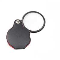 Loupe de poche portable mini 50 mm noire 5x pliable pour bijoux, verre de lecture à main, lentilles grossissantes