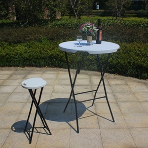 Tavolini Rotondi Pieghevoli in Plastica, <span class=keywords><strong>Tavoli</strong></span> Portatili per <span class=keywords><strong>Giardino</strong></span>, Feste all'Aperto e Caffè - Product Image 2