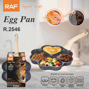 Poêle plate RAF R.2546 19CM en aluminium noir moucheté avec cœurs <span class=keywords><strong>et</strong></span> trois pétales pour petit-déjeuner, œufs, toasts <span class=keywords><strong>et</strong></span> fruits - Product Image 2