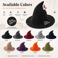 Sombrero de Bruja Personalizado para Mujer, de Acrílico Tejido, con Logotipo Bordado, para Disfraces, Cosplay y Venta al por Menor
