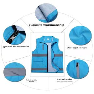 Hochreflektierende ANSI Klasse 2 TJL Marke Outdoor-Aktivitätsjacke Locker Sitzende Herren-Reflektorweste mit Anpassbarem Logo - Product Image 5