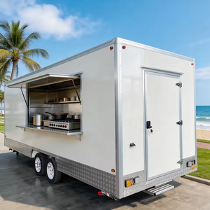 Nuevo Camión de Comida Móvil Retro Moderno de Acero Inoxidable y Fibra de Vidrio para Helados, Hot Dogs, Comida Rápida y Papas Fritas, Resistente a la Oxidación, para Catering al Aire Libre - Product Image 5