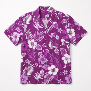 Chemises Hawaïennes Légères pour Hommes – Respirantes, Imprimé Tropical, Manches Courtes, Boutonnées – Tenue Décontractée pour la Plage et les Vacances – Vente en Gros - Product Image 1