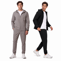 Ensemble de survêtement 2 pièces pour homme, coupe-vent et pantalon technique, personnalisable avec logo, léger, durable, soyeux et respirant, vente en gros