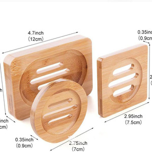 Yuka <b>Bamboo</b> <b>Soap</b> <b>Dish</b> Rectangular Self Drain Bathroom <b>Soap</b> Tray Wood <b>Soap</b> Box Household Use - Product Image 5