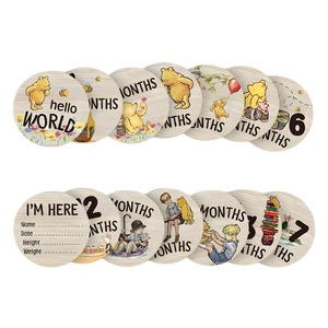 Fabricante de Artesanías de Madera, Letrero de Anuncio de Nacimiento Hello World, Placa Redonda Moderna de Madera Grabada, Tarjeta de Hitos del Bebé - Product Image 5