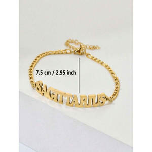 Bracelet et Jonc de Luxe Personnalisé en Acier Inoxydable 316L Plaqué Or PVD 14k 18k pour Femme, Bracelet Zodiaque Tendance pour Femme - Product Image 2