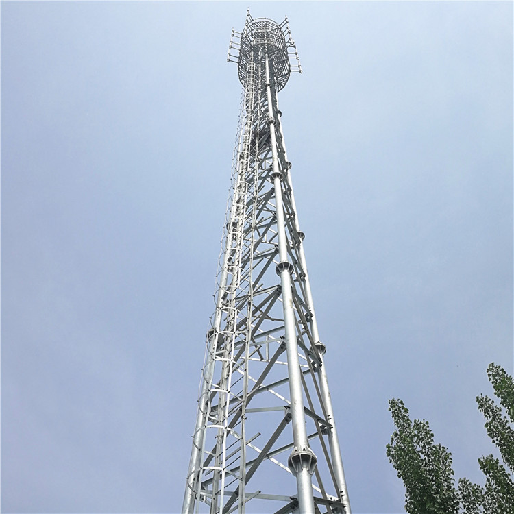 Communication Lattice telecom tower 3 Legs Galvanized Steel Tube Self Support 5