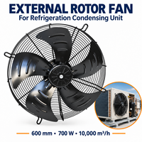 Ventilateur industriel puissant à haut débit d'air 10000m3/h, 600mm, 700W, ventilateur à rotor externe pour unité de condensation de réfrigération