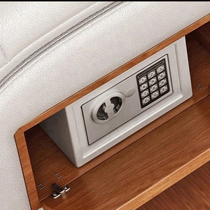 <span class=keywords><strong>Lit</strong></span> intelligent sophistiqué <span class=keywords><strong>en</strong></span> cuir pleine fleur avec système de massage et grands rangements latéraux pour chambre principale de villa de luxe - Product Image 6