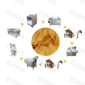 Fully Automatic Potato Cassava Yam Processing Plantain Banana Crisp Production Line Making Machine